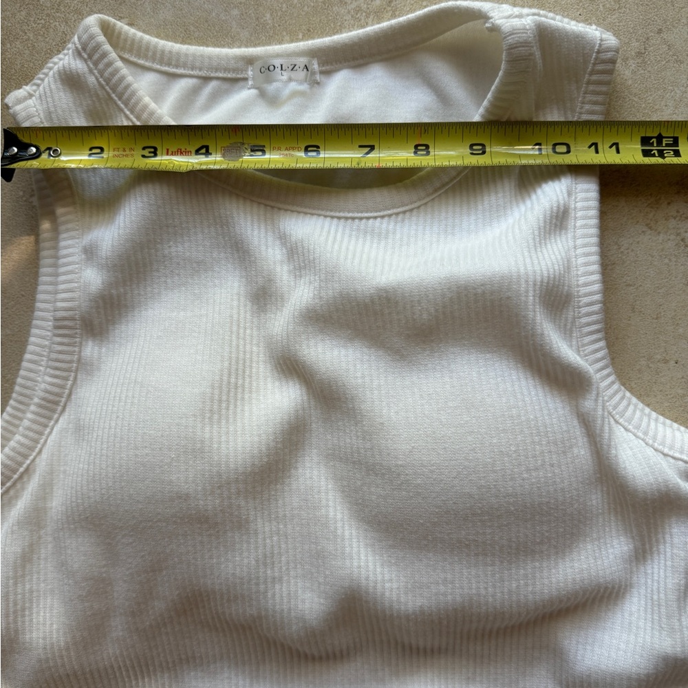 GLENDIVE White Ribbed Tank Top - Picture 4 of 8